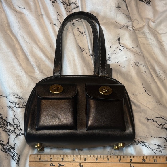 Coach Black Turn lock Bag 20 with Gold Accents - Picture 6 of 14